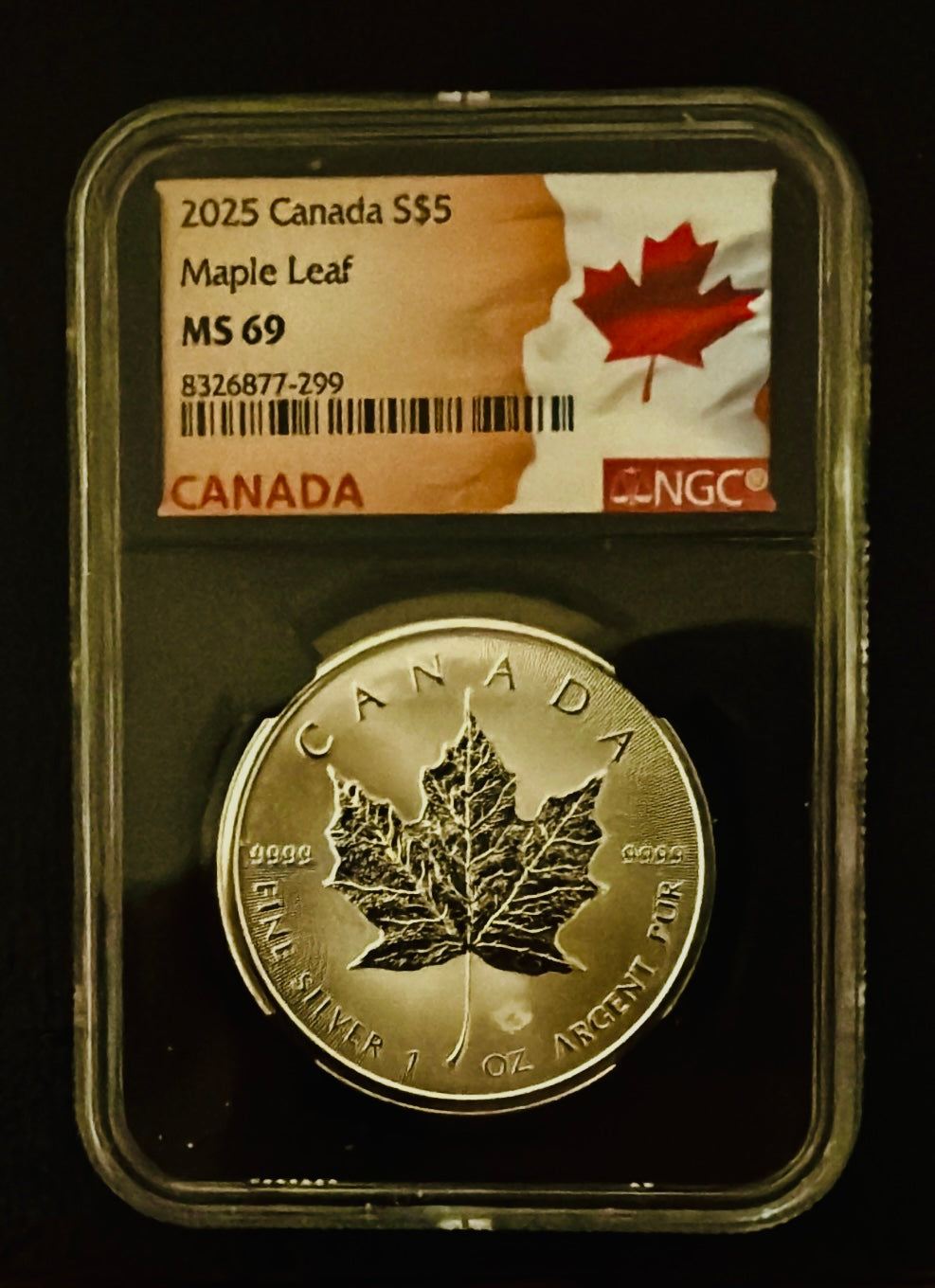 2025 Silver Canada S$5 Maple Leaf